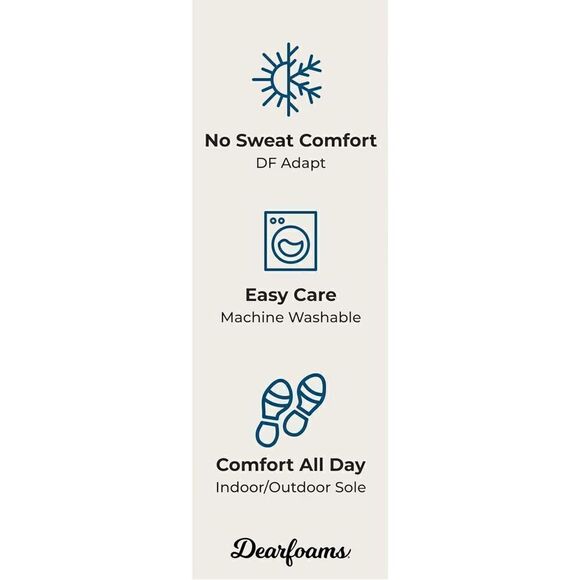 DEARFOAMS Total Comfort Memory Foam Men’s Slippers House Shoes Machine Wash NWT - Picture 6 of 10